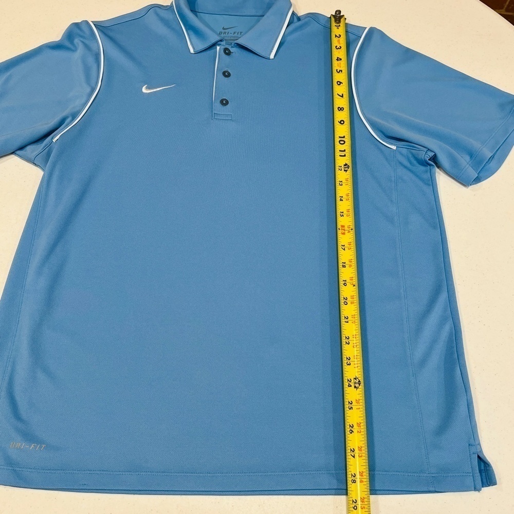 Nike Polo Shirt Men's Light Blue Dri Fit Golf Polo Shirt Large - Picture 3 of 6